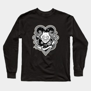 Dope Slluks card with heart ink-pencil black-and-white illustration Long Sleeve T-Shirt